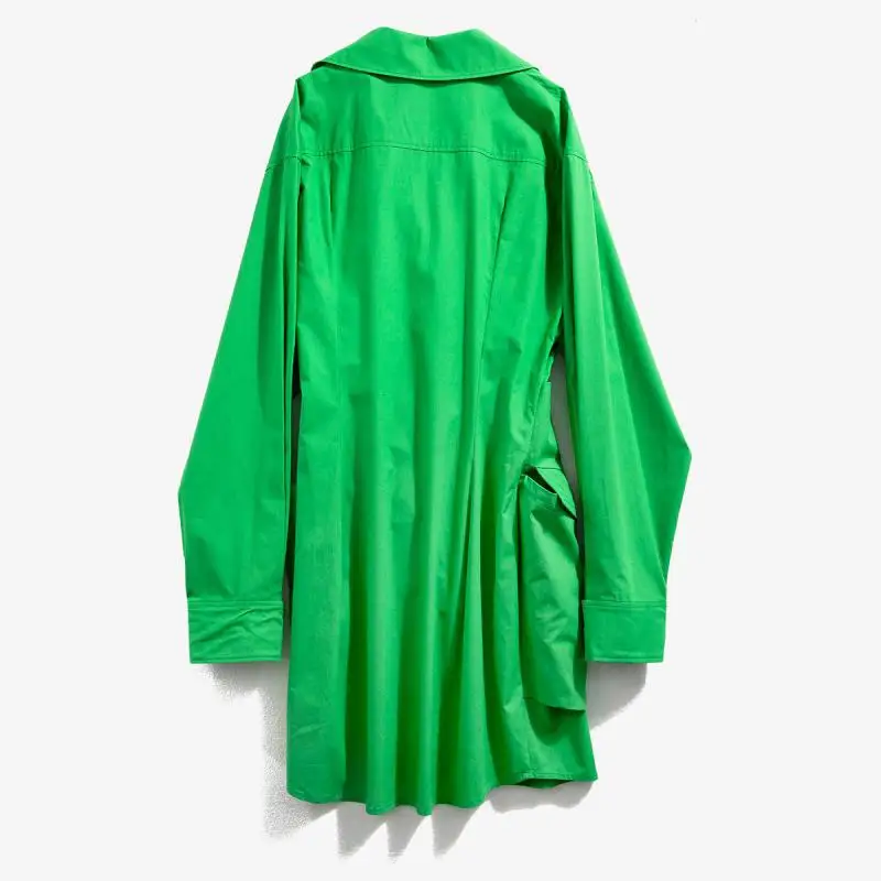 Getвесеннее женское платье однобортное с длинным рукавом платье-рубашка