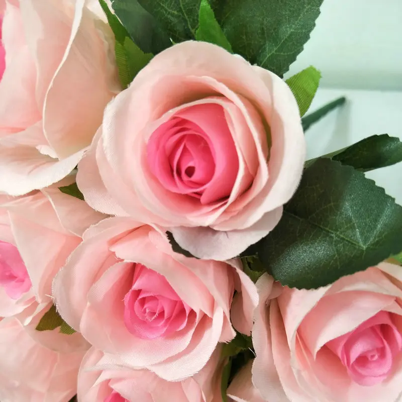 

40cm 18 Branches 18 Flowers Wedding Bridal Bouquet Simulation Rose Party Room Decor Fake Artificial Flower Handicraft Ornaments