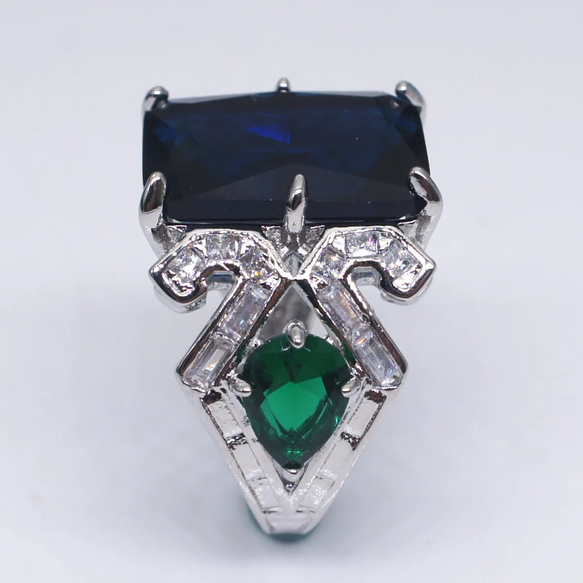 Серебро 925 пробы кольцо с сапфиром голубое яйцо чистый топаз не украшения