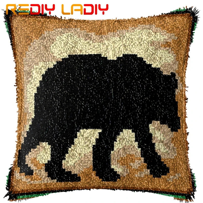 Крюк с защелкой подушки черные удобные Медведь подушка чехол принтом Цвет холст