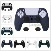 playvital pure series anti slip silicone cover skin soft rubber case for ps5 wireless controller with thumb grip caps