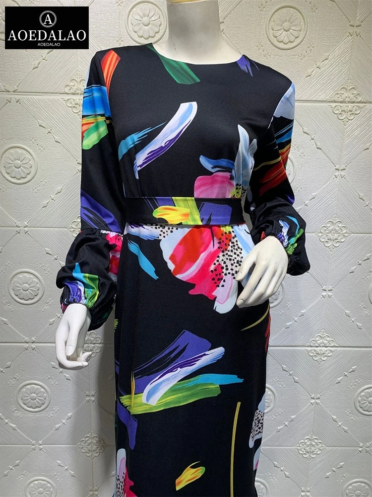 Baju Muslim Wanita Fashion Lentera Lengan Panjang Etnis Cetak Abaya Turki Malaysia Indonesia Asia Tenggara Pakaian Jubah