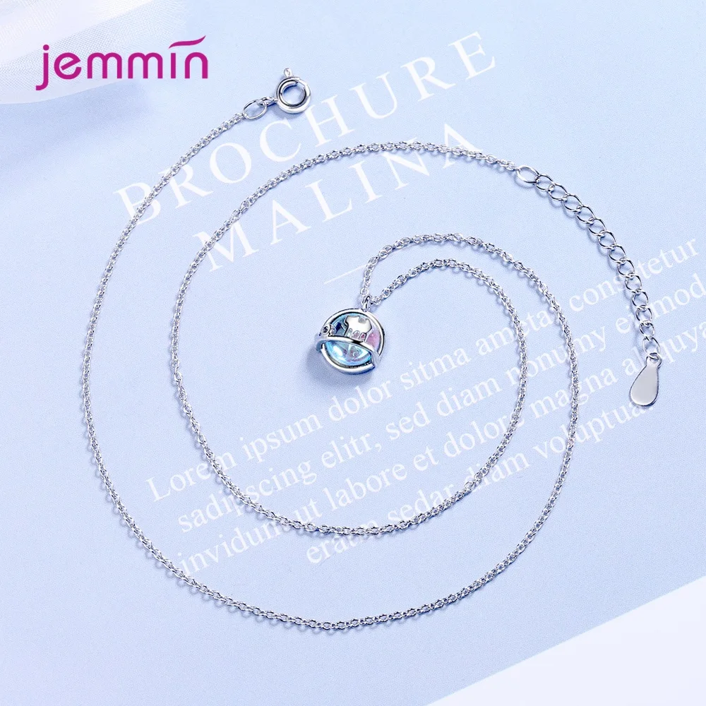 

Round Ball Cute Dog Pendant Necklace Women Zircon 925 Sterling Silver Chain Necklace Fashion Jewelry Gifts for Girl