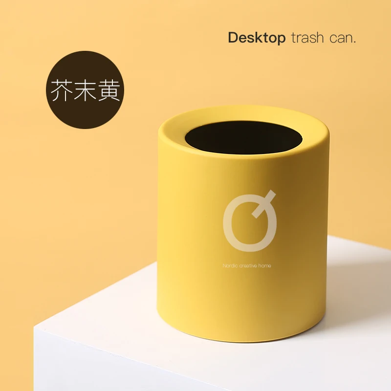 

Nice desktop mini trash can household daily necessities room table desk cute simple small bedroom bedside coffee table