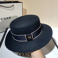 social media celebrity with autumn and winter wool french ladies white top hat female british retro fashion hepburn hat