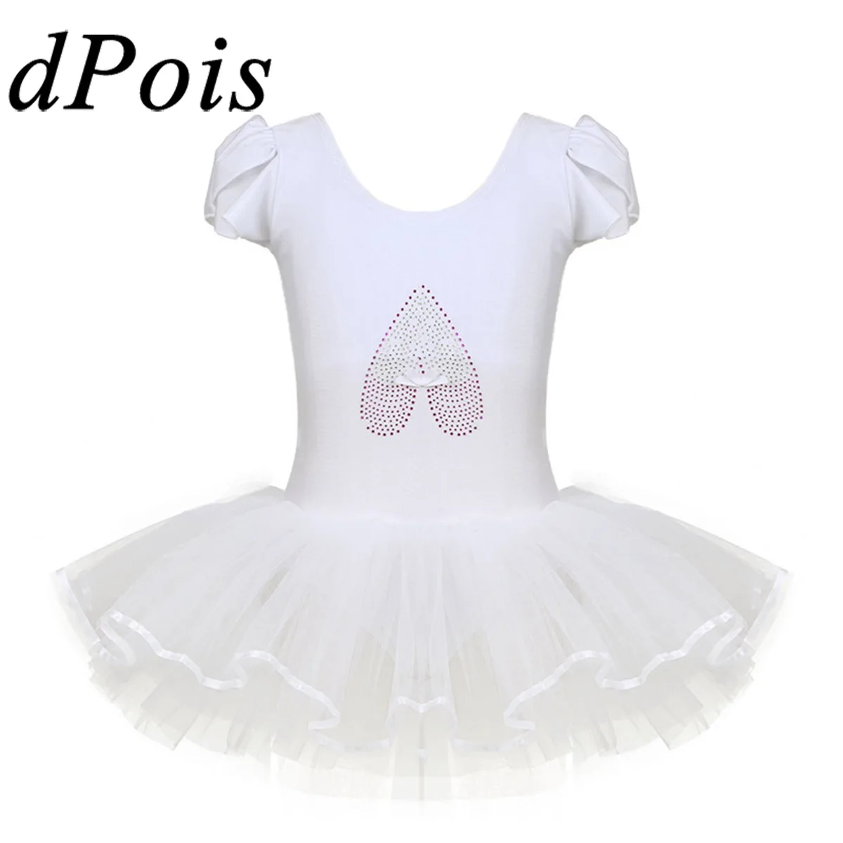 

Балетное платье-пачка для девочек, блестящий костюм балерины с оборками и блестками, гимнастическое трико, лирическая танцевальная одежда