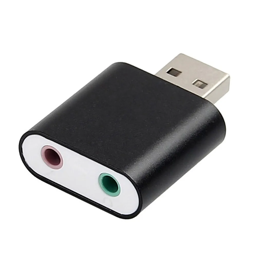 Внешний Звуковой адаптер с 2 портами и выходом 3 5 мм USB не требует драйвера стерео