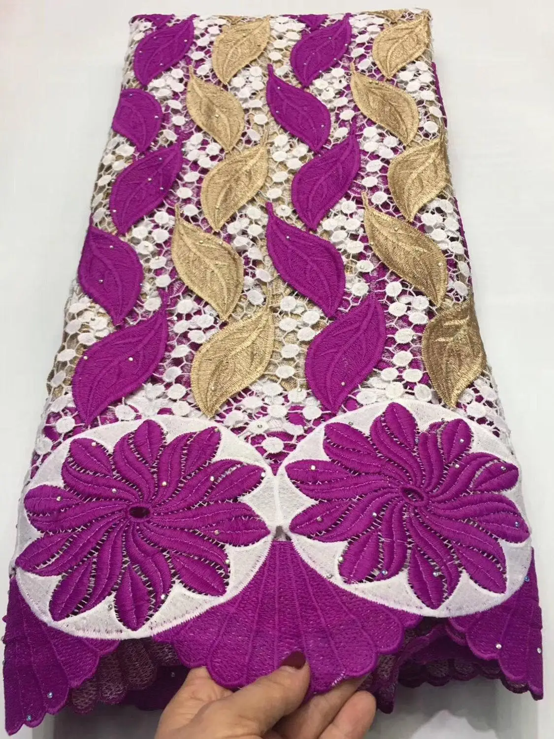 Французские кружевные ткани вышитая ткань Африканское водорастворимое кружево 5