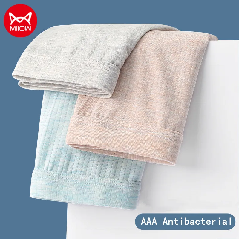 

MiiOW 3pcs Modal Men Underwear Cotton Crotch Seamless Men's Panties AAA Grade Antibacterial Boxer Shorts Breathable Underpants