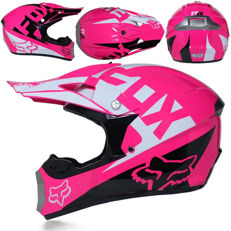 Гоночный Кроссовый мотоциклетный шлем DOT Casque Moto Capacete Moto Casco бездорожье полное лицо винтажный Кроссовый шлем для женщин 3 подарка