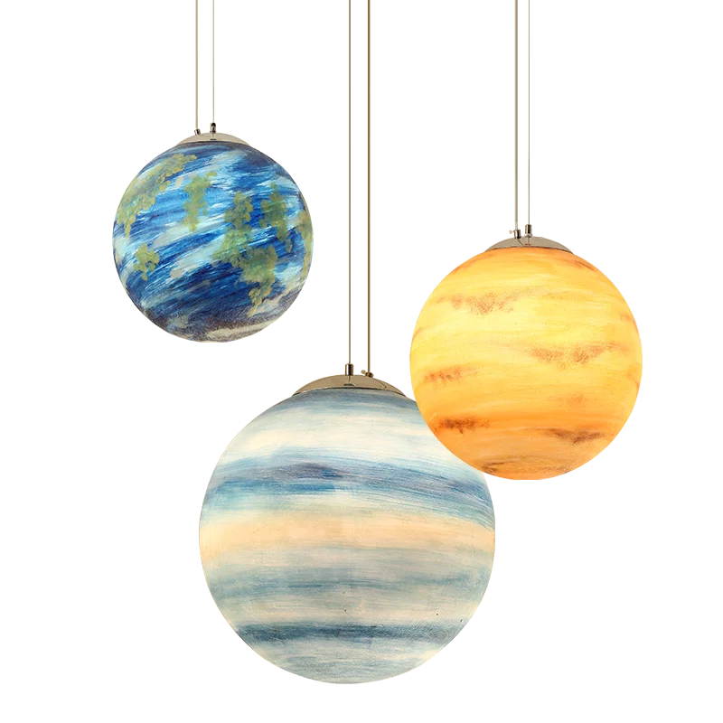 

Nordic Creative Universe Planet Acrylic Pendant Light Moon Sun Earth Mars Uranus Mercury Jupiter Saturn Planet Lamps