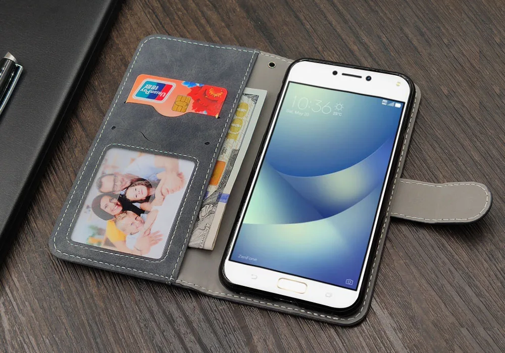 Кожаный чехол-книжка в винтажном стиле для ASUS ZenFone 4 Max ZC554KL, чехол 5,", роскошный чехол-бумажник из ТПУ для ASUS 4 Max Pro, чехол для телефона
