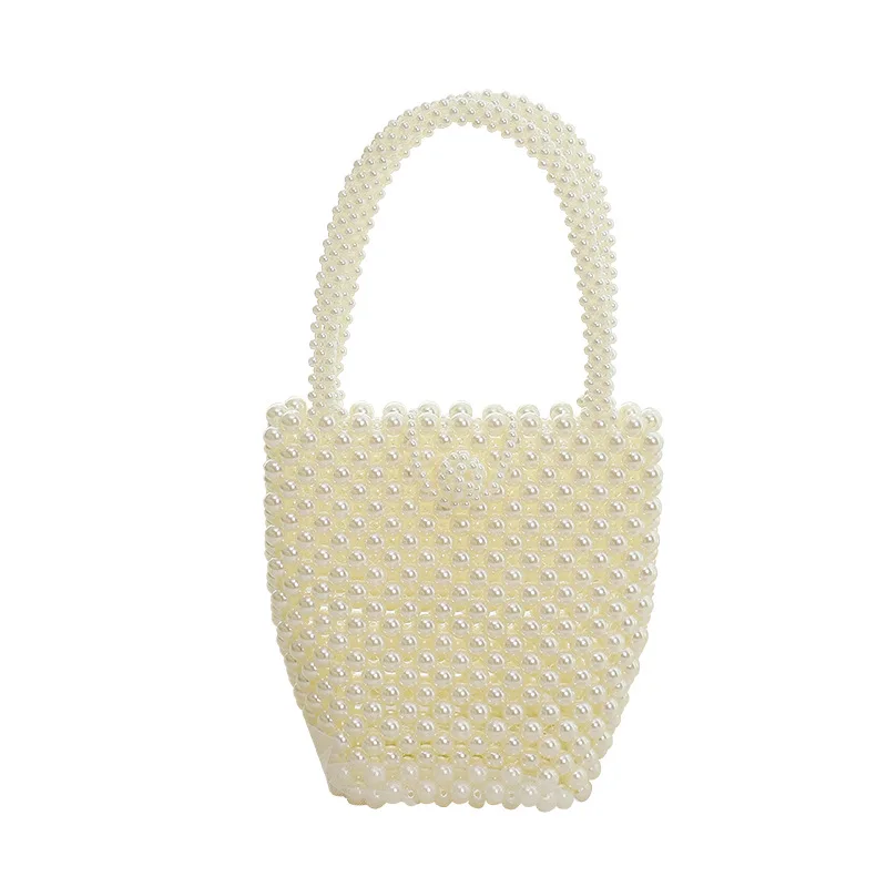 

BONJEAN 2020 Fashion Braided Bag Accessories 1 Set Beaded Bags Materials Two Handles White Bags DIY Accessories Gifts BJ2861