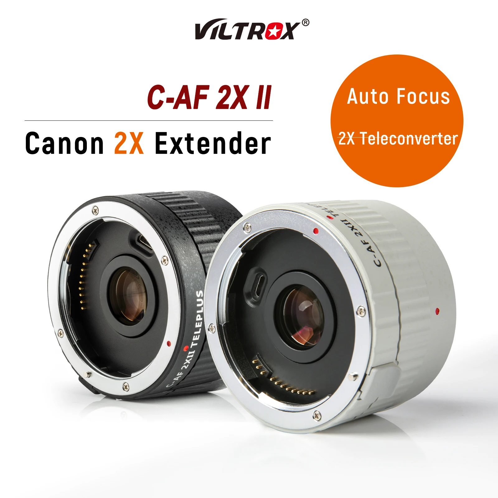 VILTROX C AF 2X II TELEPLUS Автофокус 2.0X Telephoto Extender для Canon EF Mount Lens и DSLR Camera 5DII 80D 5DIV 800D