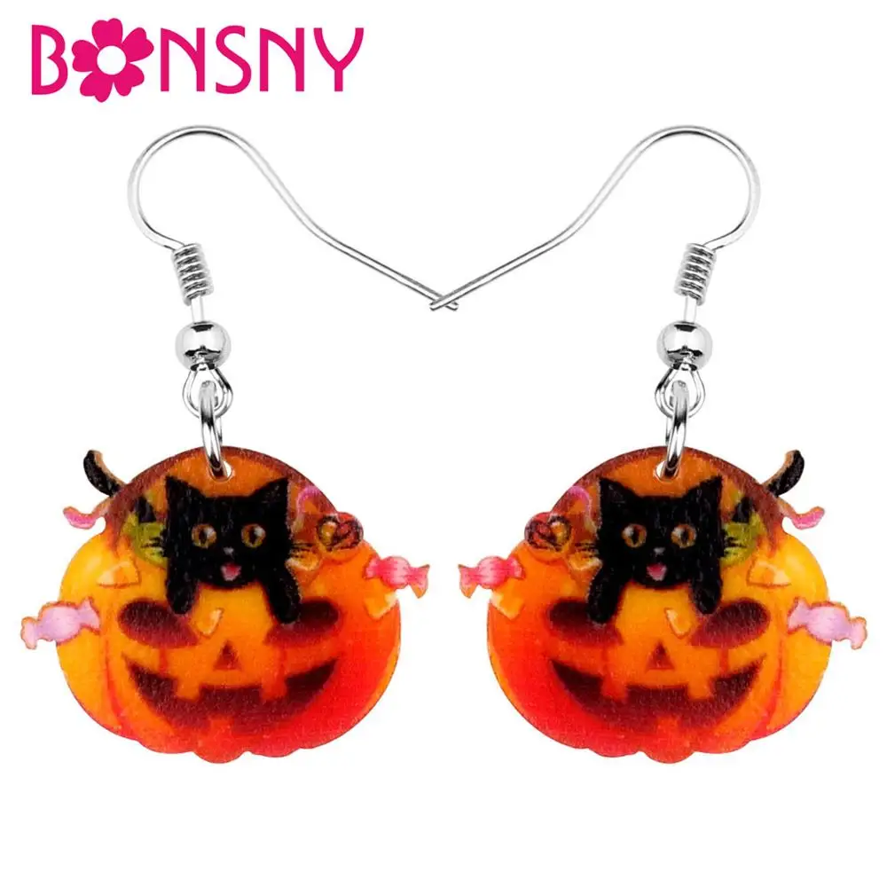 Bonsny акриловая Хэллоуин черная кошка котенок телефон демон большой длинный