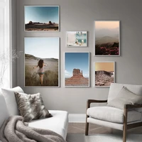 prairie monument valley natural scenery wall art canvas painting nordic posters and prints wall pictures for living room decor