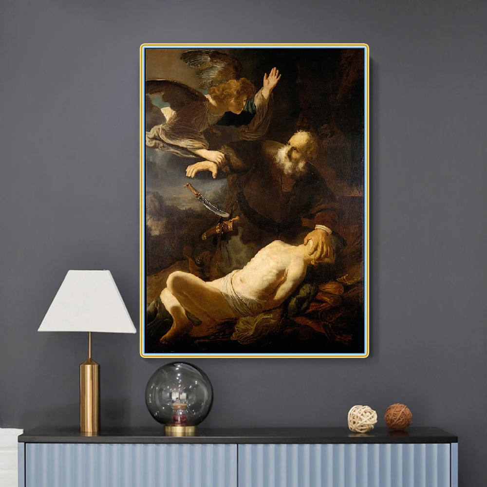Картина маслом на холсте Citon Rembrandt Poster Isaac Sacrifice постер с художественным рисунком