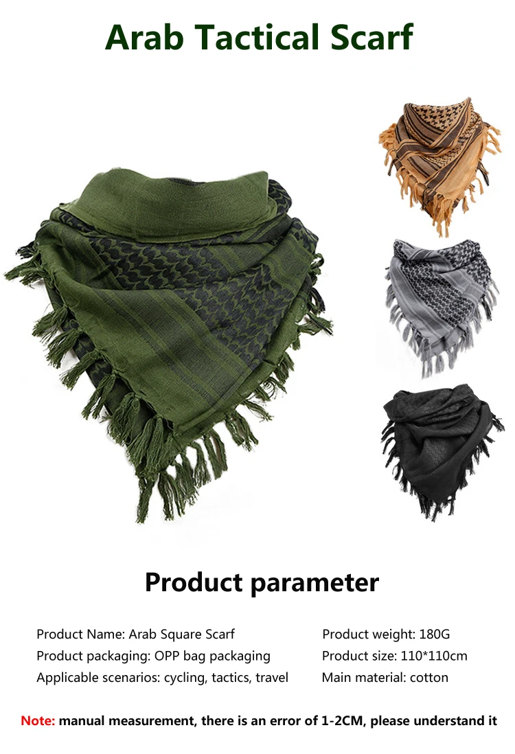 

Thicken Army Military Tactical Unisex Arab Shemag Cotton Scarves Hunting Paintball Head Scarf Face Mesh Desert Bandanas Military
