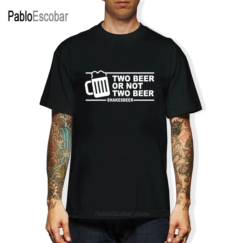 Футболка с надписью Two Beer Or not Мужская забавная Повседневная хлопковая футболка