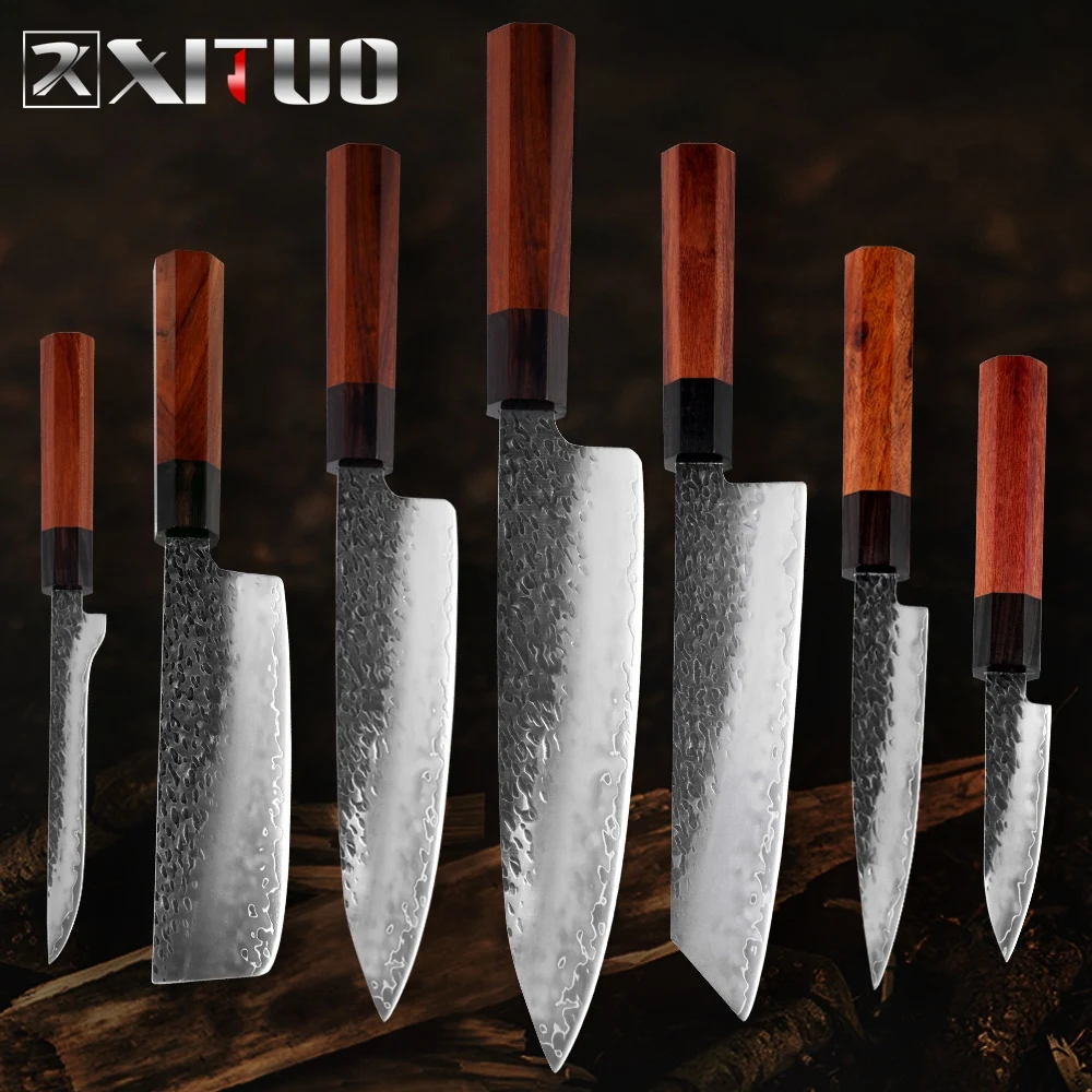 Набор ножей шеф повара XITUO из стали 440с кованый резец ручной работы Gyuto для