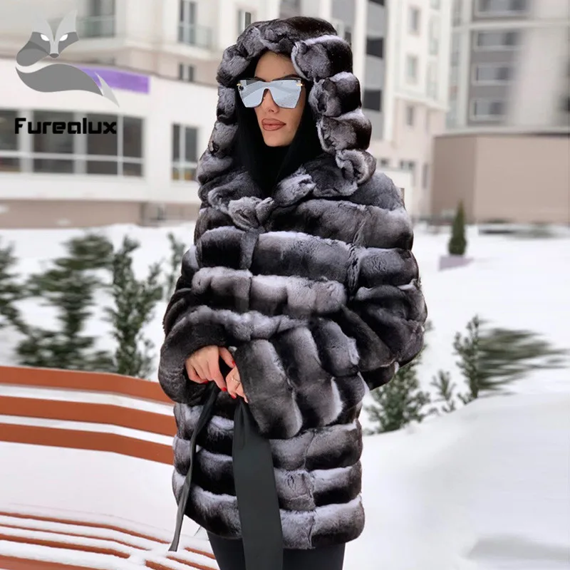 Furealux 2019 натуральная кожа Подлинная Шиншилла оригинальная Длинная женская