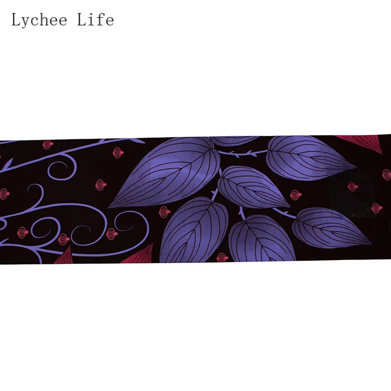 Lychee Life Анкара Африканский настоящий воск принт ткань фиолетовый цвет лист