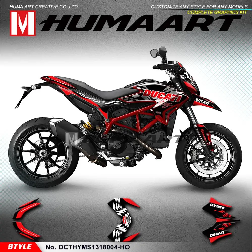 

HUMAART Personalized Stickers Vinyl Decal Kit for DUCATI Hypermotard Hyperstrada 821 939 2013 2014 2015 2016 2017 2018