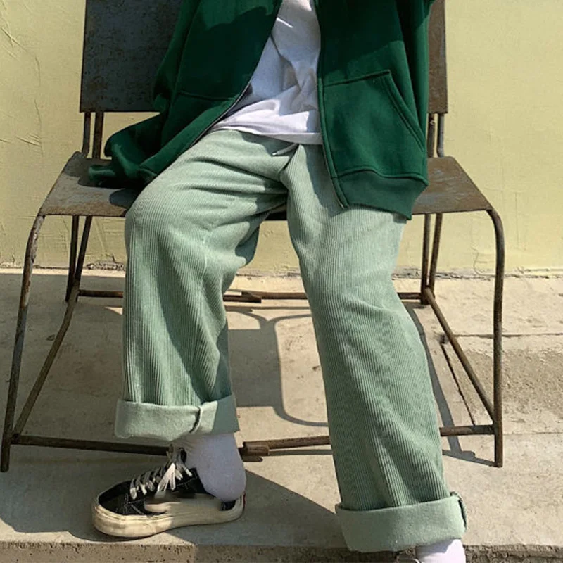 

Women Corduroy Wide Leg Pants Oversized Vintage Baggy Pants Female Fashion Korean Loose Casual Trousers 2021 Autumn Student