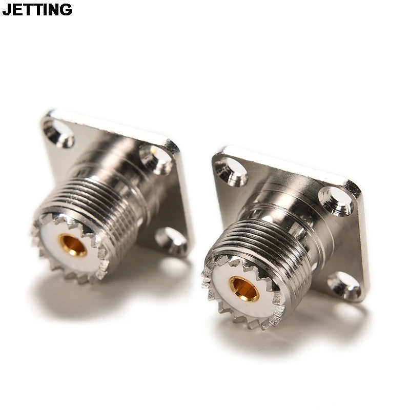 

JETTING 1pc Connector SO239 UHF female jack 4-hole 25mm flange solder panel mount Drop Shipping