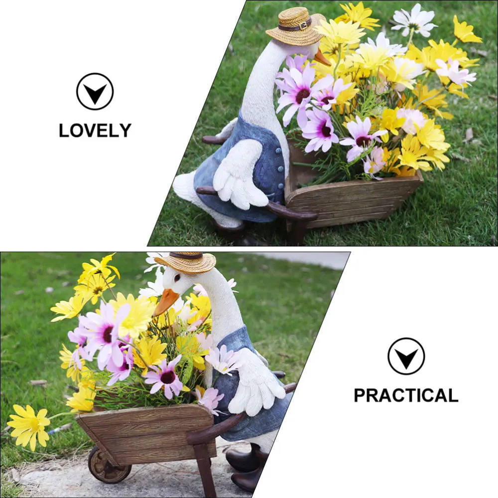 

1pc Exquisite Resin Flowerpot Decorative Duck Shaped Succulent Container