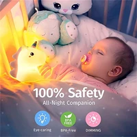 7 colors fairy tale silicone night light elf pony for kids led usb rechargeable cartoon bedroom decor touch night lamp for gifts