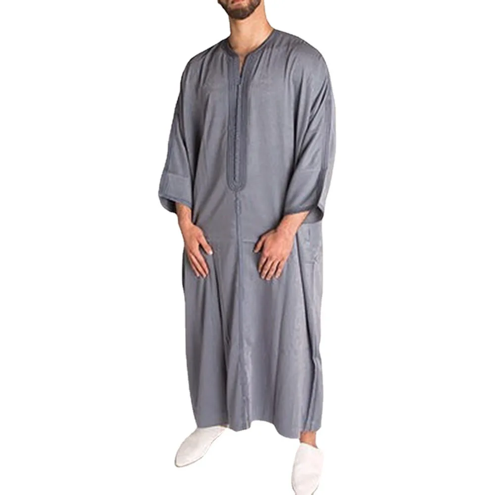 Muslim Men Robe Jubba Thob Islamic Clothing Dress Robe Saudi Arabia Abaya Middle East Arab Clothing Dubia High Quality Abaya