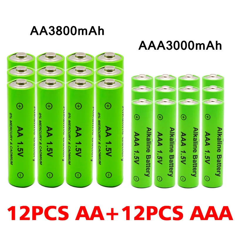 Aa 1 5 В 3800 мАч/aaa в 3000 мАч щелочной аккумулятор фонарик игрушки часы MP3 плеер Замена
