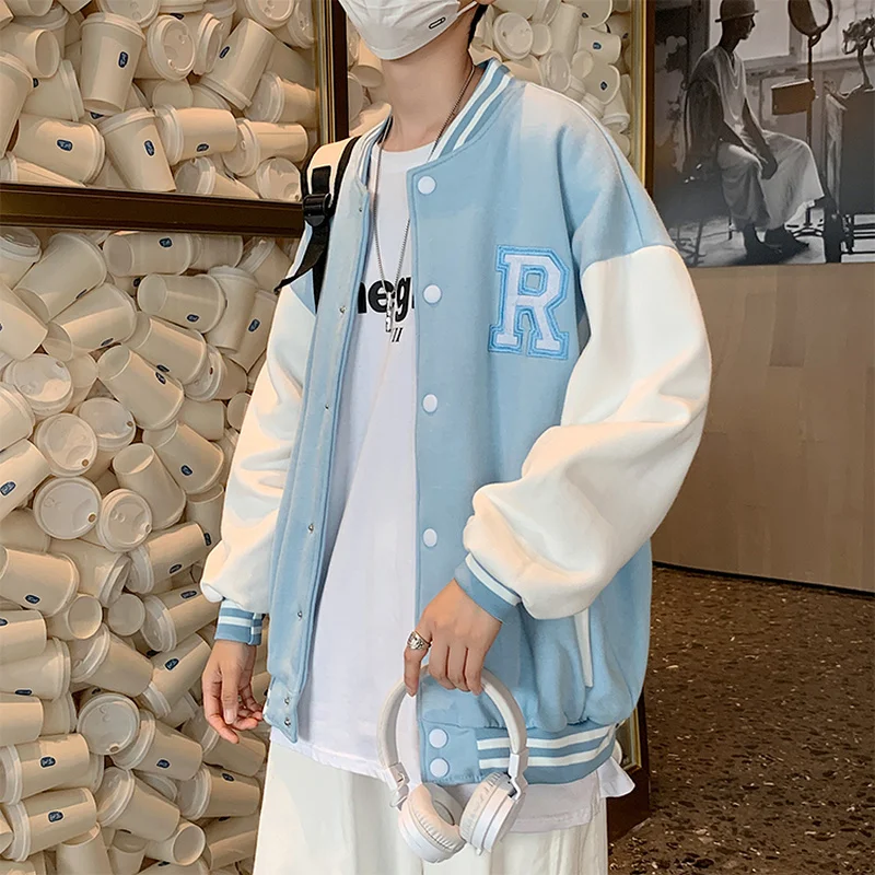 Осенние мужские куртки в стиле пэчворк Корейском для подростков мягкая