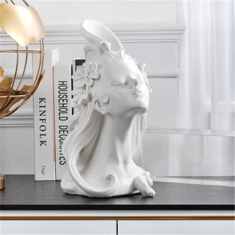 

Nordic Creative Arts Figure Statue Look Up To Stargazy Girl Art Sculpture Resin Crafts Cartoon Home Decoration Accessories A928