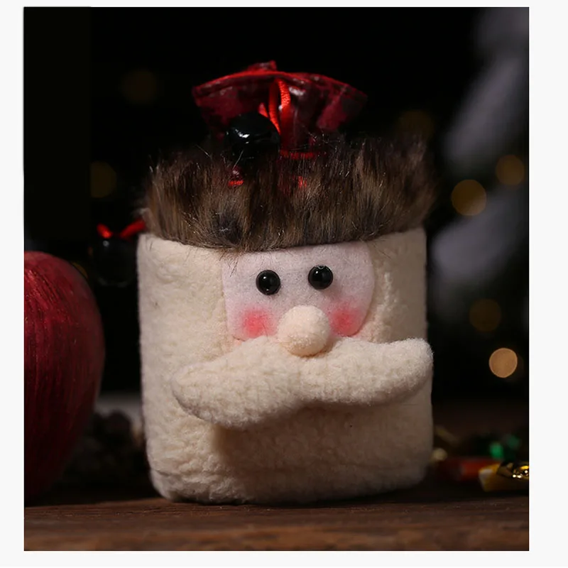 1 шт. рождественские детские сумки для конфет хлопковый мешочек с Санта-Клаусом