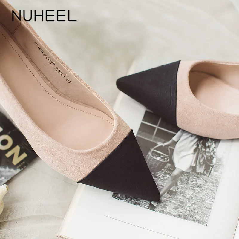 Туфли NUHEEL женские на низком каблуке соответствующие насосы с острым носком |