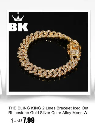 2 ряда Кристалл Iced Out Мужчины Леди Bling теннис прекрасный браслет в стиле хип-хоп " панк браслет