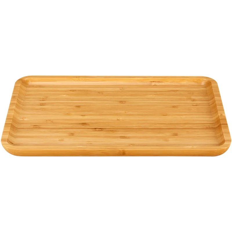 

2021 New Plate Tray Wooden Bamboo Tray Household Wood Plate Japanese Dinner Plate Tea Tray Rectangular Tray Carving Plate
