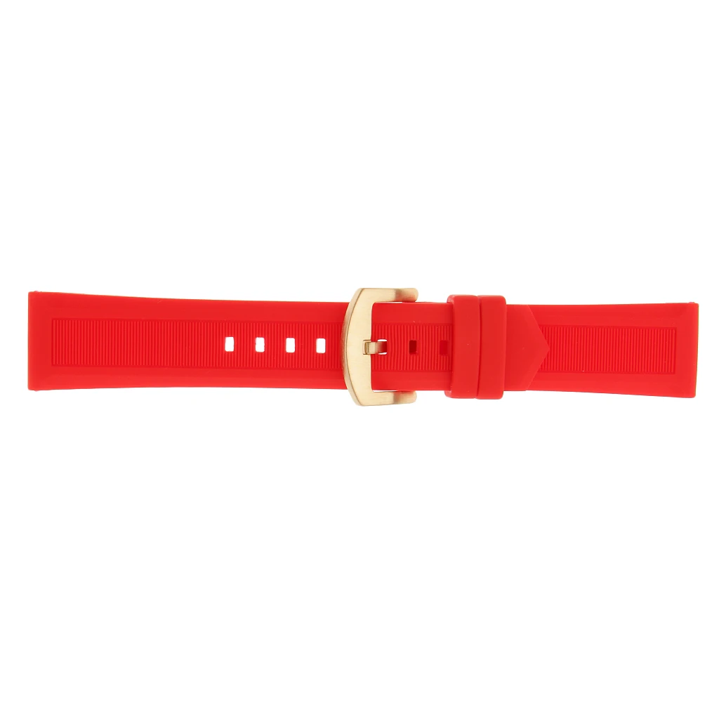 

19-24mm Red Wristband Silicone Wrist Band Rubber Bracelet Sports Replacement