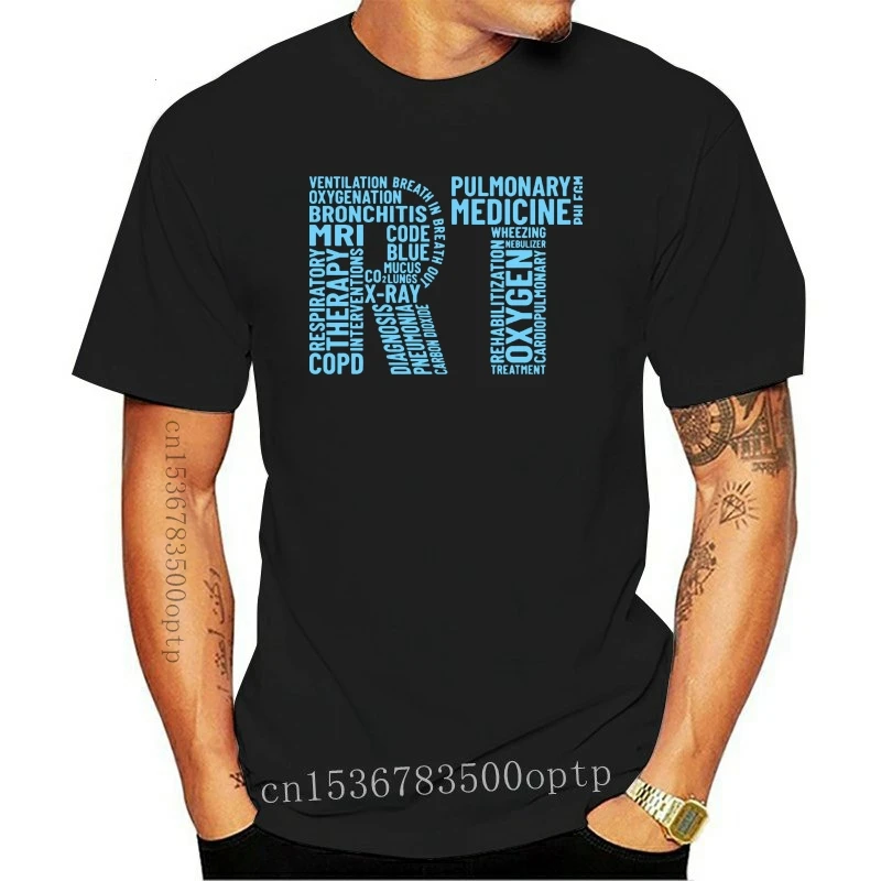 

New RT Respiratory Therapist Therapy Pulmonary 3D Printed T Shirt Letter Patchwork Engineer Men Tops T Shirt Black Popular Tshir