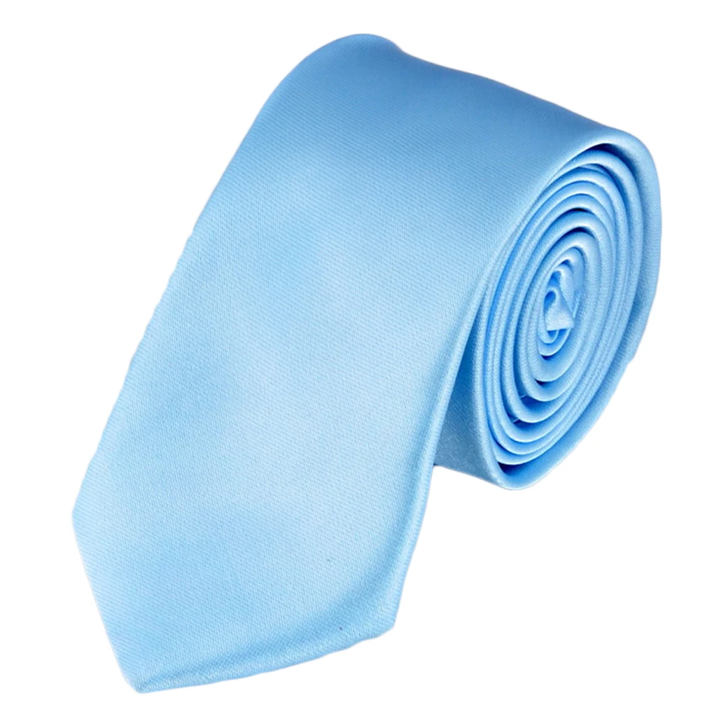 Сплошной цвет полиэстер галстук для мужчин тонкий узкий 5 см ширина вечерние