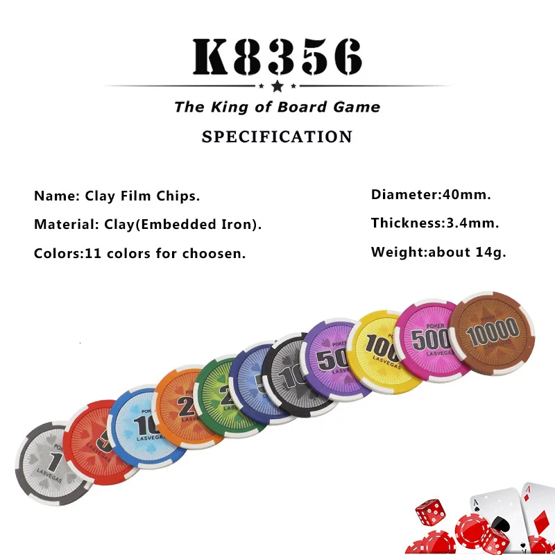 K8356 25 шт./лот 14 г настольная игра глина пленочные чипсы монеты баккара Техас