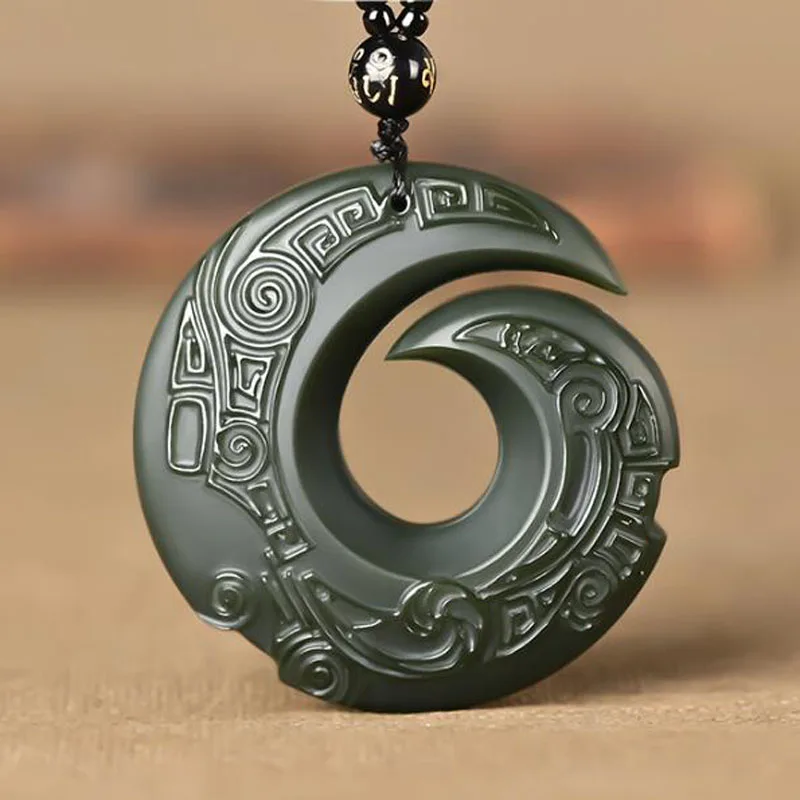 Ожерелье с подвеской из натурального нефрита ювелирные изделия для мужчин