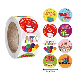 500 шт. милые С Днем Рождения наклейки круглые бумажные уплотнения этикетки набор сделай сам для упаковки подарков коробки упаковки вечерние Декоративные Канцелярские Изделия