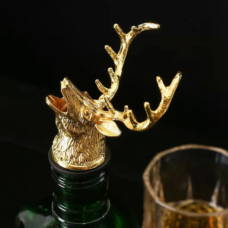 

1 Piece Red Wine Pourer Zinc Alloy Animal Deer Head Wine Stopper Drink Bar Tool Nightclub Bar Accessories