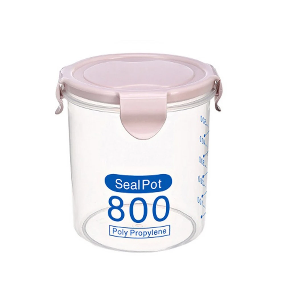 Прозрачная пластиковая банка для закусок чая кофе кухонная хранения с зажимом |