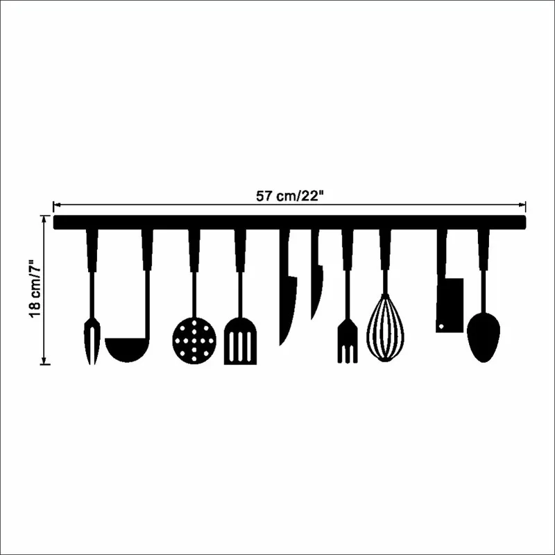 

New Hot Sale Kitchen Knife and Fork Kitchen Wall Stickers Wallpaper Wall Decor