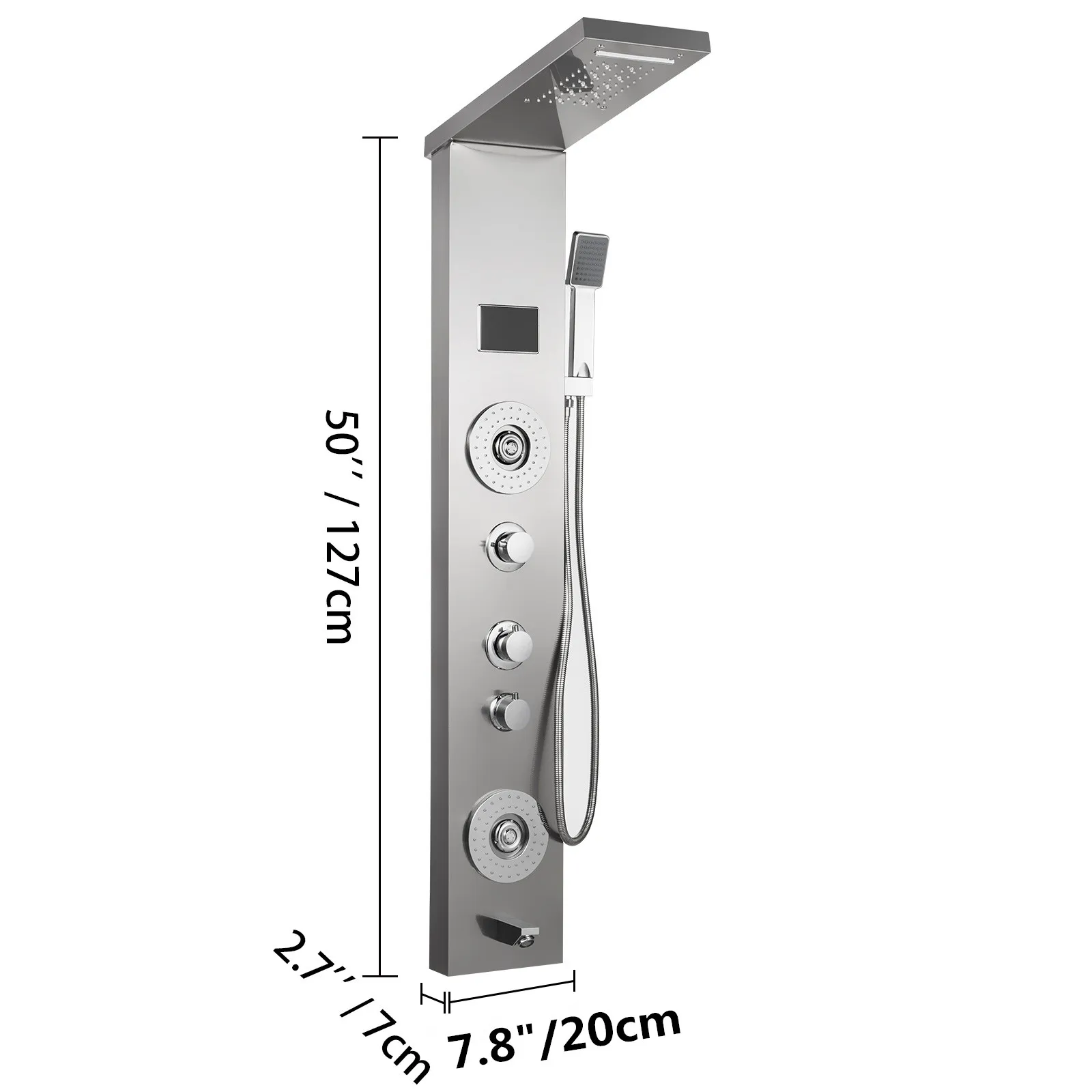 

VEVOR 6 In 1 LED Shower Faucet Bathroom SPA Massage Jet Shower Column System Wall Shower Waterfall Rain Shower Panel Tower