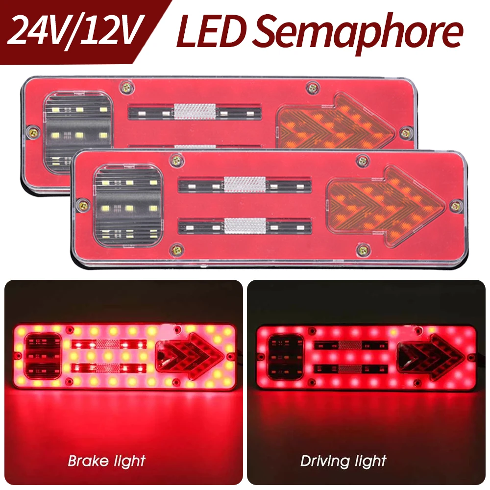 

2 шт 24V светодиодный автомобиль задние светильник сигнала поворота динамический задний стоп-сигнал заднего хода сигнальная лампа прицепа а...